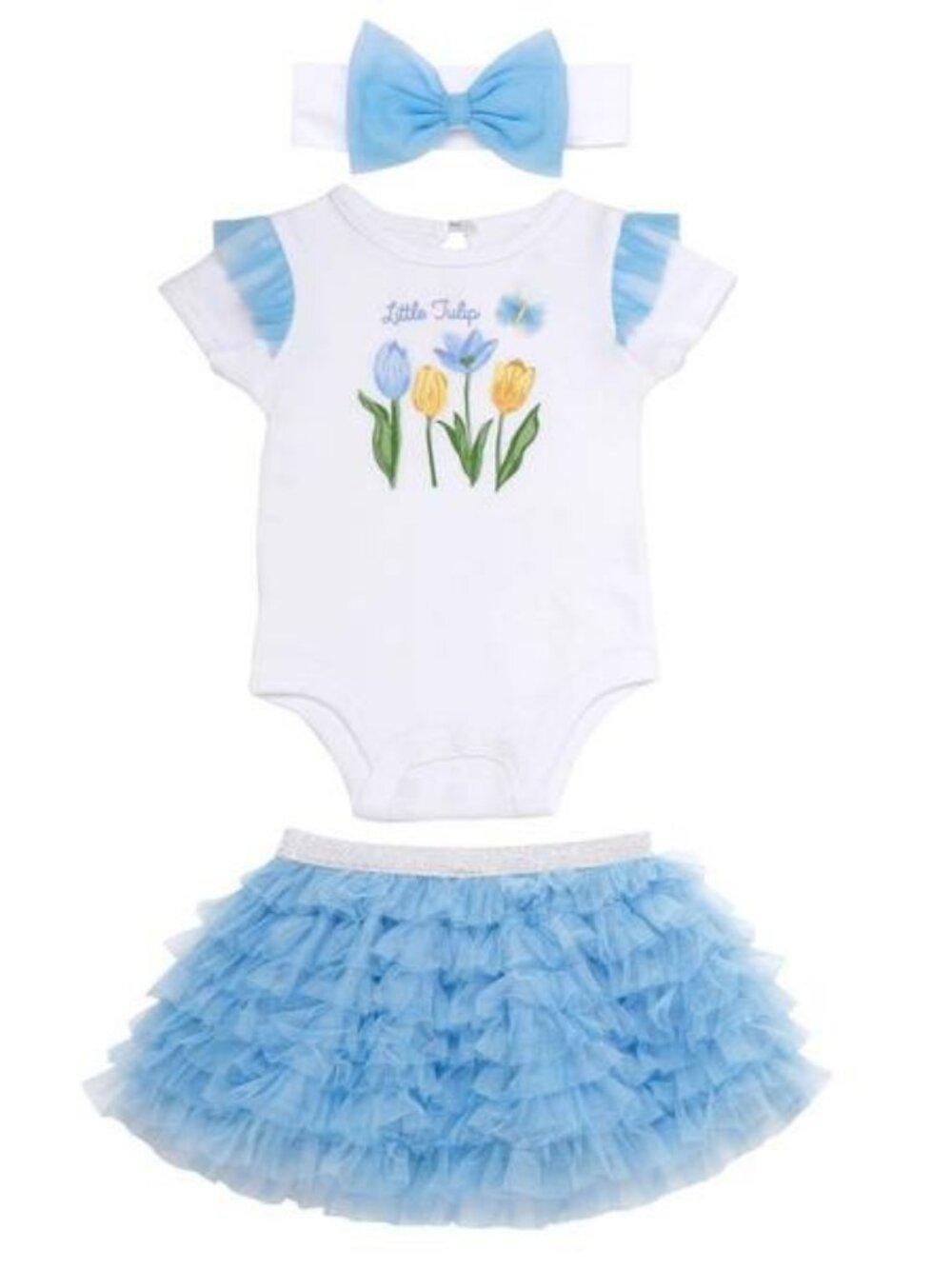Baby Starters Infant Girl's Tulip Bodysuit & Skirt Set with Bow Headband